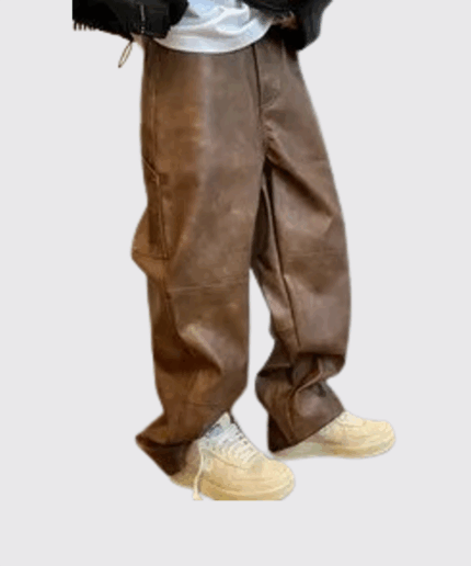 Brown Leather Trouser